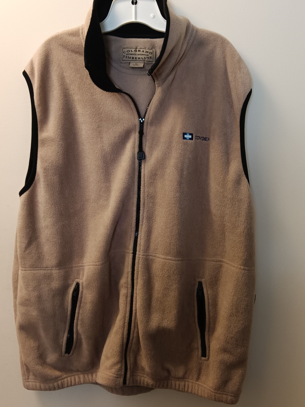 Tan Fleece Zip-Up Vest by Timberline Colorado